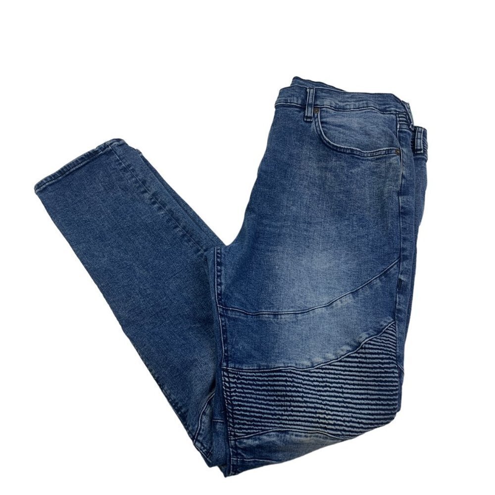 True Religion Rocco Relaxed Skinny Moto Jeans Men's Size 42